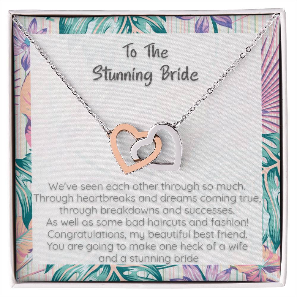 The Stunning Bride Gift Locked Heart Hearts Necklace Interlocking Hearts Necklace