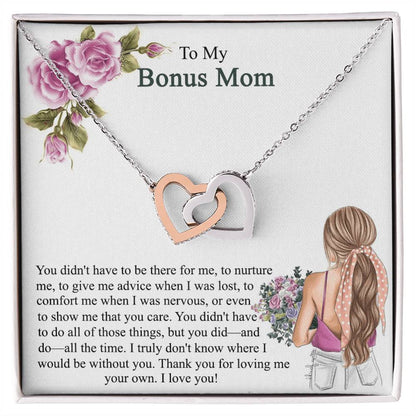 Step Mom Gift Bonus Mom Necklace Present For Stepmom For Mother'S Day Christmas Birthday Double Circles Mother - Necklace Interlocking Hearts Necklace