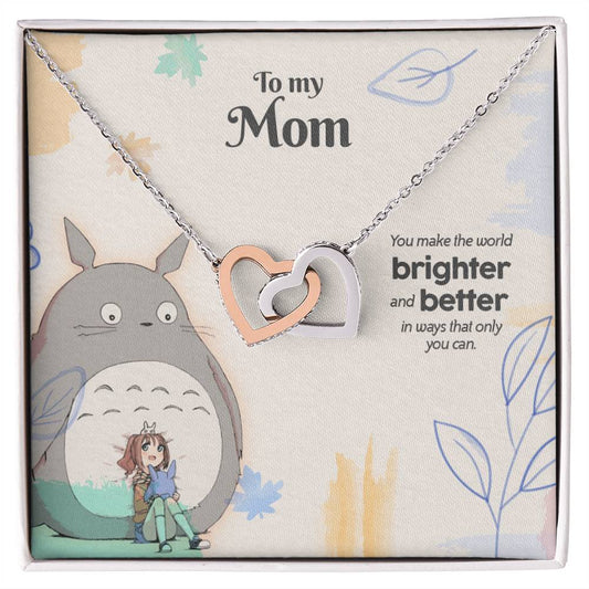 You Make The World Brighter & Better - Interlocked Hearts Necklace Tm2V6 Interlocking Hearts Necklace