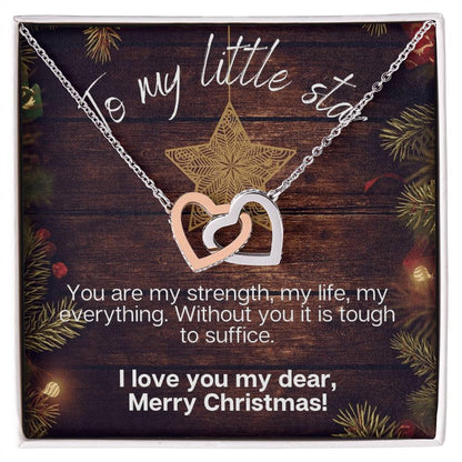 To My Little Star ? - Perfect Christmas Gift ???? Interlocking Hearts Necklace