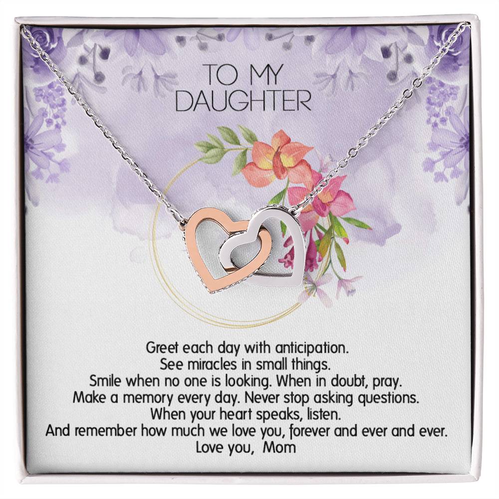 Perfect Daughter'S Gift - Unique Usa Made Necklace Interlocking Hearts Necklace