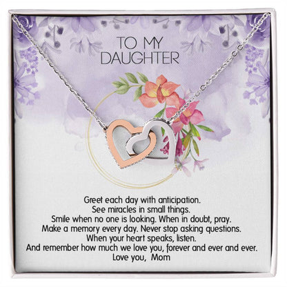 Perfect Daughter'S Gift - Unique Usa Made Necklace Interlocking Hearts Necklace