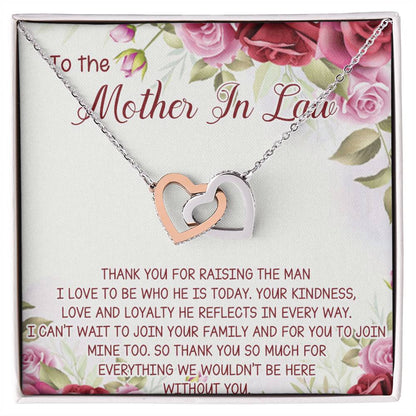 Mother In Law Necklace Gift Mother Of The Groom Jewelry Box Gift Mother In Law Wedding Gift Mother In Law Interlocking Hearts Necklace