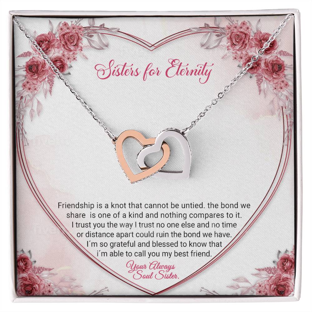 Sisters For Eternity Interlocking Hearts Necklace