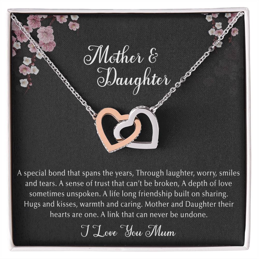 Mother & Daughter Interlocking Hearts Necklace