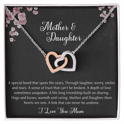 Mother & Daughter Interlocking Hearts Necklace