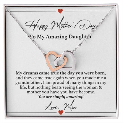 To My Daughter Mother'S Day Necklace Interlocking Hearts Necklace