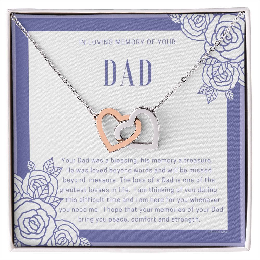 Loss Of Dad Interlocking Hearts Necklace