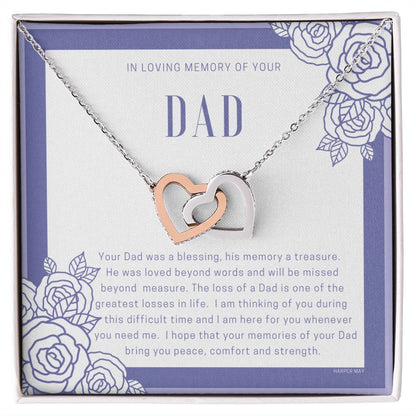 Loss Of Dad Interlocking Hearts Necklace