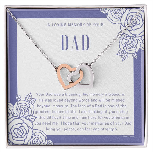 Loss Of Dad Interlocking Hearts Necklace