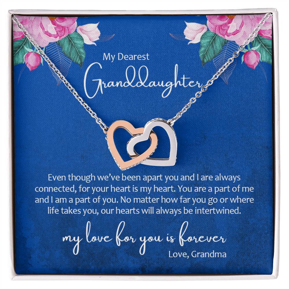 My Dearest Granddaughter - My Heart Is Your Heart - Necklace Interlocking Hearts Necklace