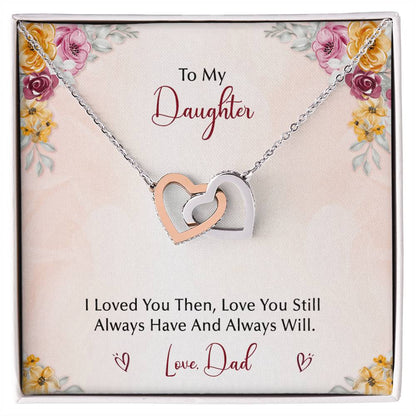 To My Daughter From Dad Interlocking Hearts Necklace