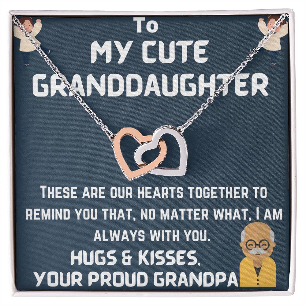 To My Granddaughter Interlocking Hearts Necklace