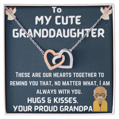 To My Granddaughter Interlocking Hearts Necklace