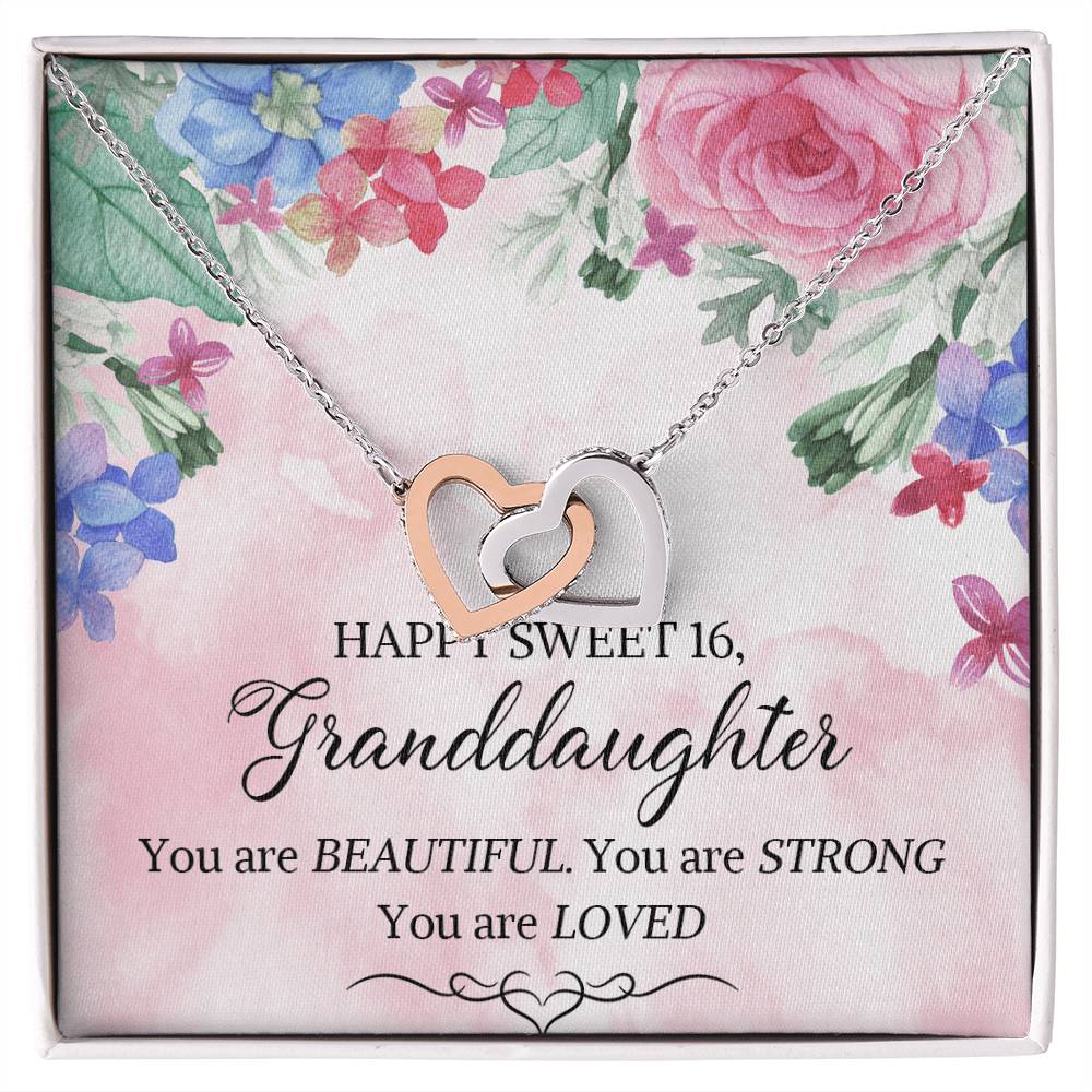 Granddaughter 16Th Birthday Granddaughter 16Th Birthday Necklaceseptember Birthday Interlocking Hearts Necklace Custom Birthday Necklace