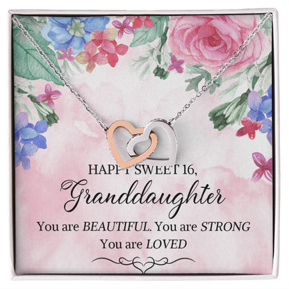 Granddaughter 16Th Birthday Granddaughter 16Th Birthday Necklaceseptember Birthday Interlocking Hearts Necklace Custom Birthday Necklace