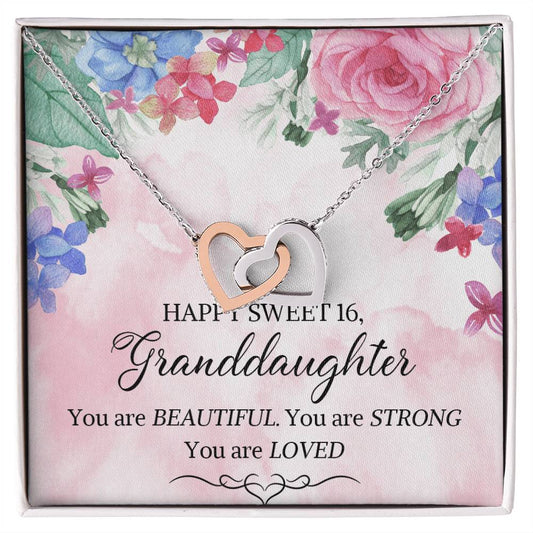 Granddaughter 16Th Birthday Granddaughter 16Th Birthday Necklaceseptember Birthday Interlocking Hearts Necklace Custom Birthday Necklace