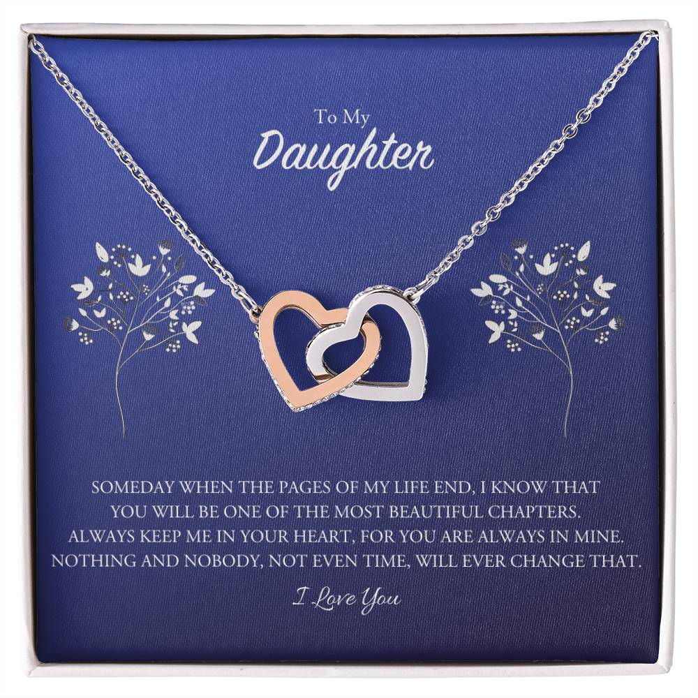Daughter Two Hearts Necklace Interlocking Hearts Necklace
