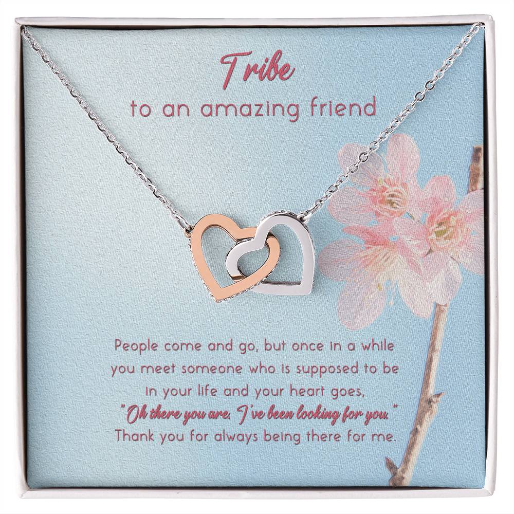 Best Friend Gift Best Friend Necklace Best Friend Distance Gifts Best Friend Birthday Gift - To My Best Friend Hearts Necklace Interlocking Hearts Necklace