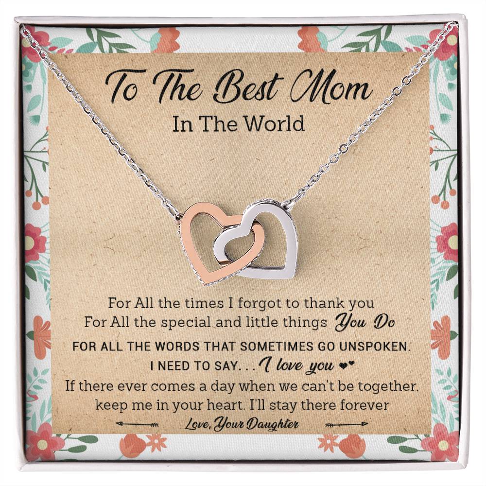 Gift For Mom - I Need To Say I Love You - Interlocking Interlocking Hearts Necklace
