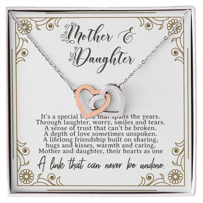Mother Daughter Necklace Mothers Day Birthday Or Christmas Gift For Mother Or Daughter Interlocking Hearts Necklace Mother Quote