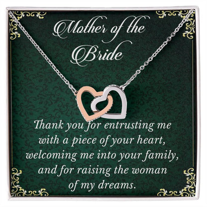 Mother Of The Bride Gift Personalized Mother Of The Bride Wedding Gift Mom Wedding Gift Mother Of The Bride Necklace Interlocking Hearts Interlocking Hearts Necklace