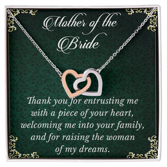 Mother Of The Bride Gift Personalized Mother Of The Bride Wedding Gift Mom Wedding Gift Mother Of The Bride Necklace Interlocking Hearts Interlocking Hearts Necklace