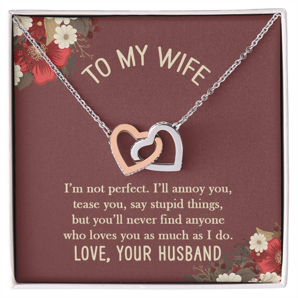 I'M Not Perfect Necklace Interlocking Hearts Necklace