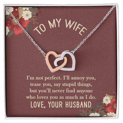 I'M Not Perfect Necklace Interlocking Hearts Necklace