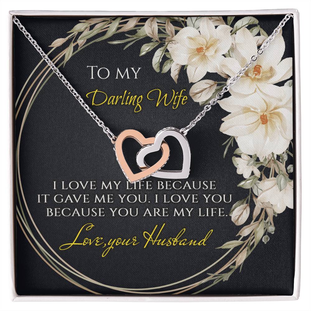 To My Darling Wife - Interlocking Hearts Interlocking Hearts Necklace