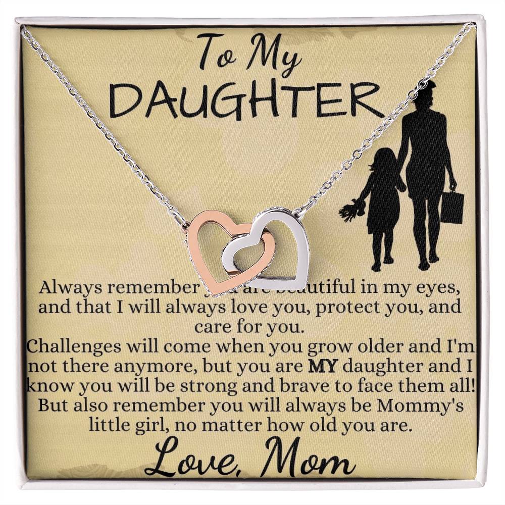 To My Beautiful Daughter - Interlocking Hearts Necklace