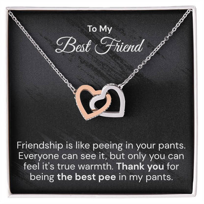 Funny Gift For Your Best Friend Interlocking Hearts Necklace
