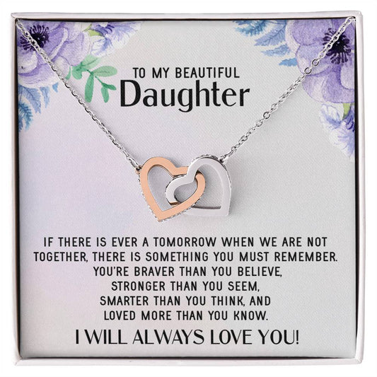 To My Daughter Necklace Gift From Mom Sentimental Jewelry Gift From Father Mother&#39S Day Gift For Daughter From Mother Interlocking Hearts Necklace
