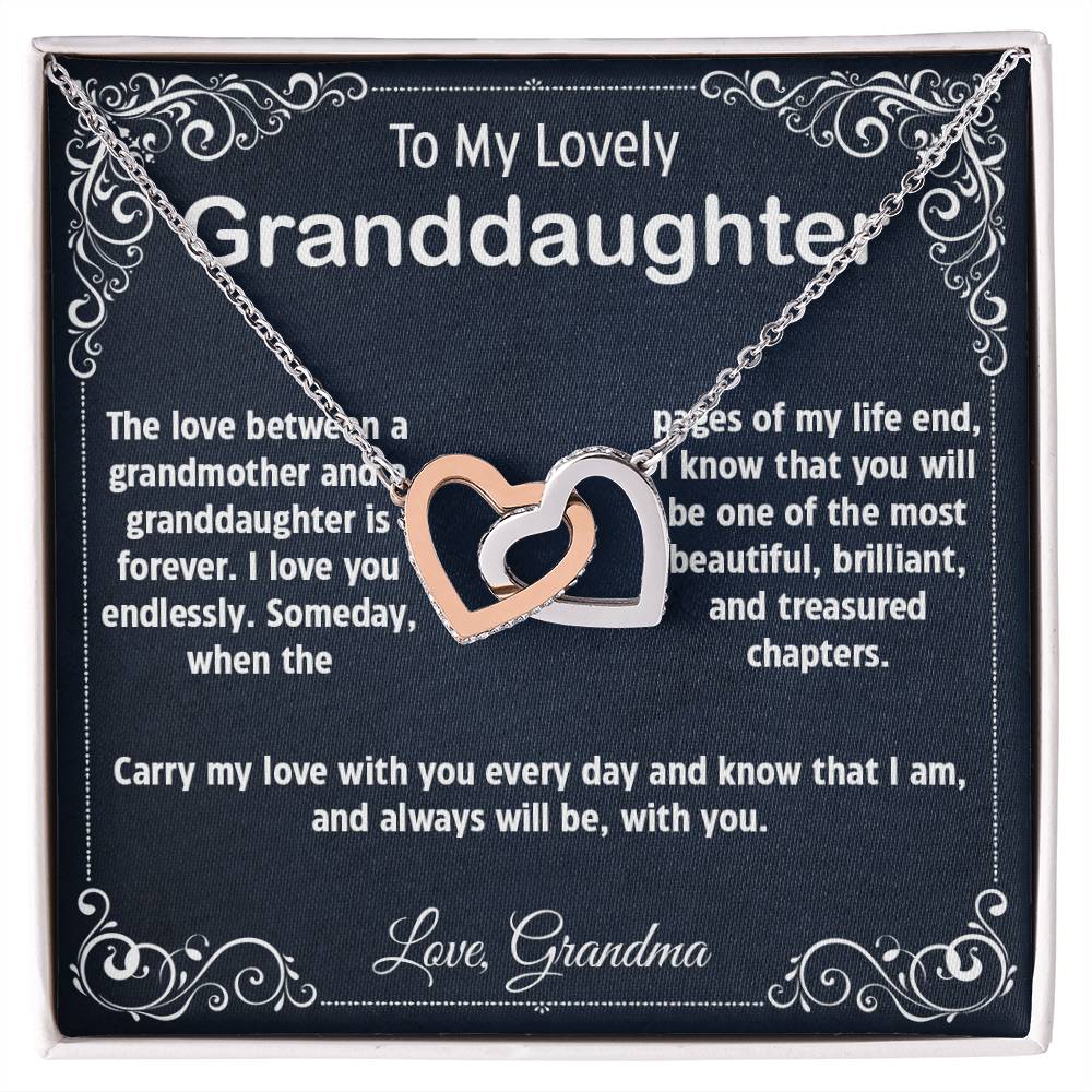 Granddaughter Gift From Grandma Grandmother To Granddaughter To My Granddaughter Necklace Granddaughter Birthday Graduation Gift Interlocking Hearts Necklace