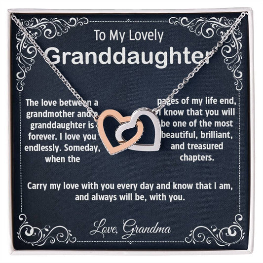 Granddaughter Gift From Grandma Grandmother To Granddaughter To My Granddaughter Necklace Granddaughter Birthday Graduation Gift Interlocking Hearts Necklace