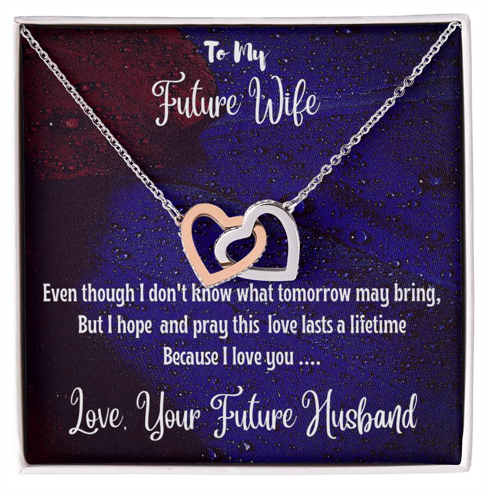 Love You Forever Interlocked Heart Necklace For Future Wife Interlocking Hearts Necklace