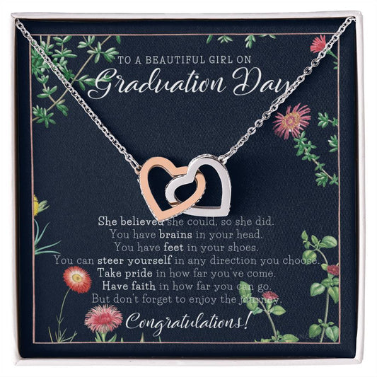 Graduation Gift Necklace For Daughter College Graduation Gift For Her High School Senior Graduation Mba Phd Master Class Of Interlocking Hearts Necklace