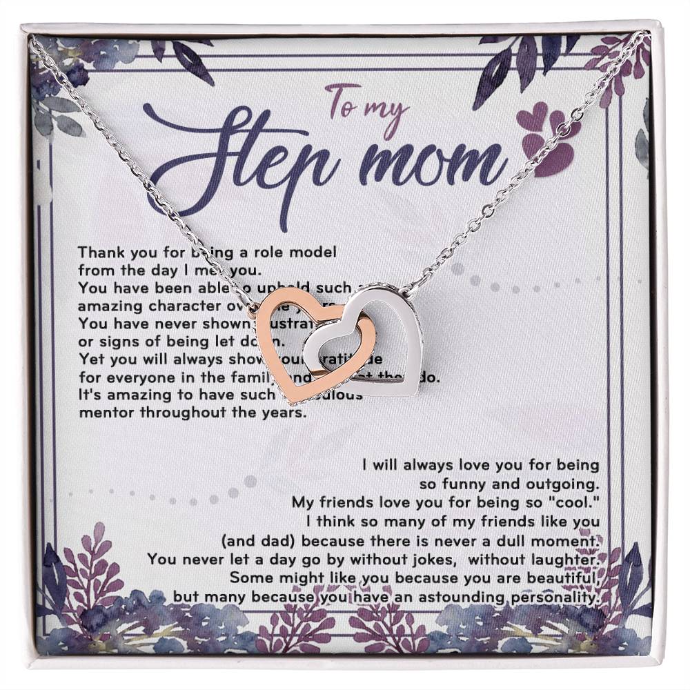 Stepmom I Will Always Love You For Being So Funny D319 Interlocking Hearts Necklace