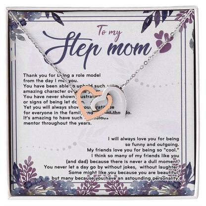 Stepmom I Will Always Love You For Being So Funny D319 Interlocking Hearts Necklace