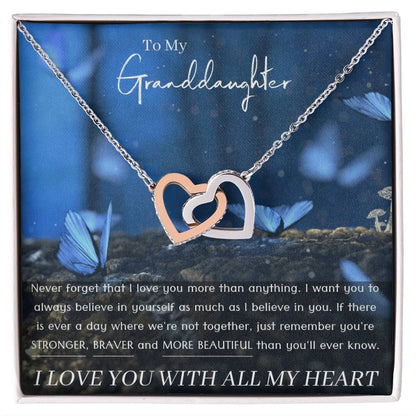 Granddaughter Necklace Interlocking Hearts Necklace