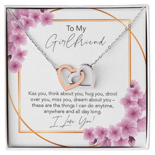 Interlocking Hearts Necklace To My Girlfriend Necklace For Girlfriend Girlfriend Jewelry Girlfriend Gift Anniversary Gift For Girlfriend