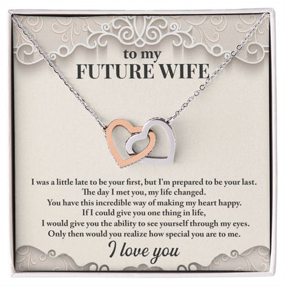 To My Future Wife Interlocking Hearts Necklace