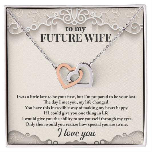 To My Future Wife Interlocking Hearts Necklace