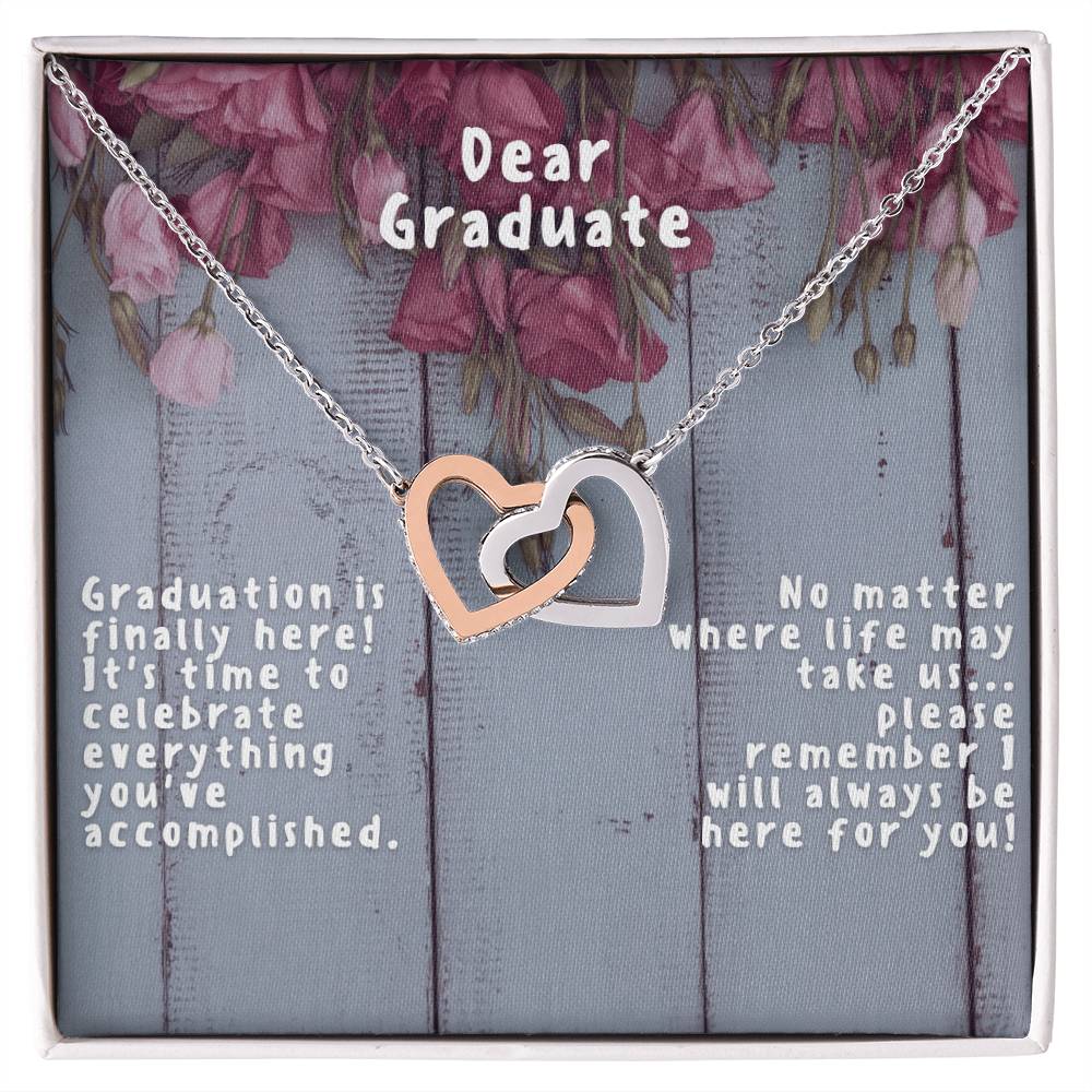 Graduation Interlocking Hearts Soft Primrose Necklace Interlocking Hearts Necklace