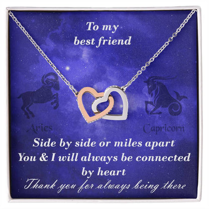 Aries To Capricorn Best Friend Interlocked Hearts Necklace Interlocking Hearts Necklace