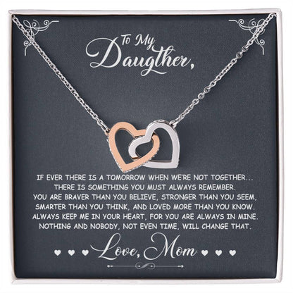 If Ever There Is A Tomorrow - Love Mom - Double Hearts Interlocking Hearts Necklace