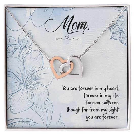 Mom - You Are Forever In My Heart Forever In My Life - Interlocking Heart Necklace Interlocking Hearts Necklace