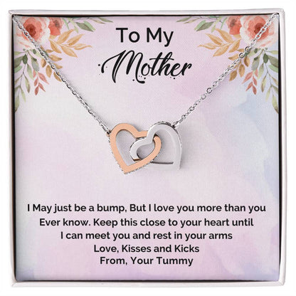 Mother'S Day Perfect Gift For Mom Interlocking Hearts Necklace