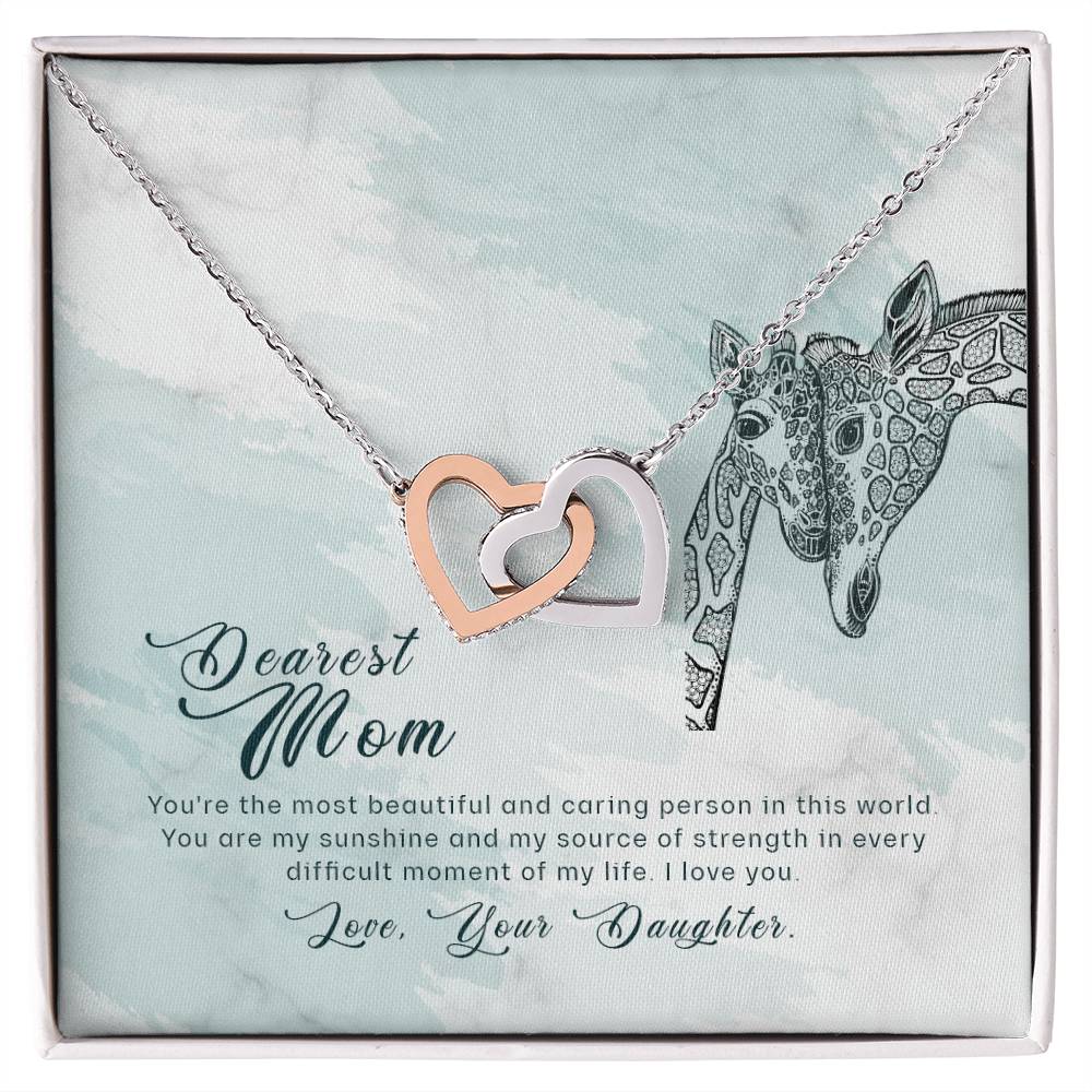 Dearest Mom- You'Re The Most Beautiful Interlocking Hearts Necklace