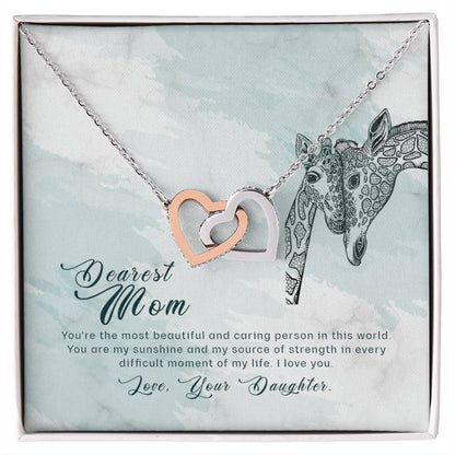 Dearest Mom- You'Re The Most Beautiful Interlocking Hearts Necklace